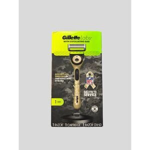 Gillette Labs Razor w Exfoliating Bar NFL Salute to Service + Stand New